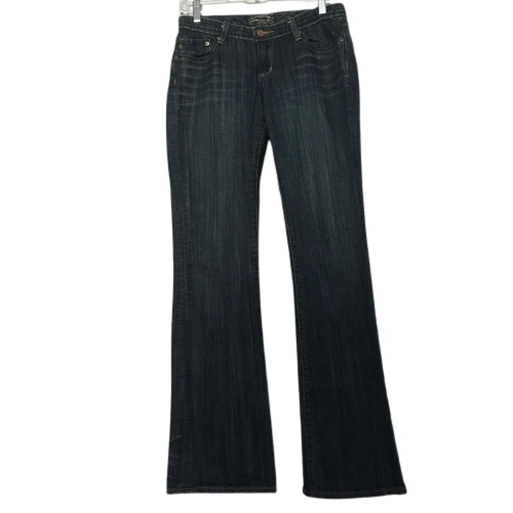 Seven For All Mankind Low Rise Flare Prewashed Denim 5 Pocket Jeans Size 28